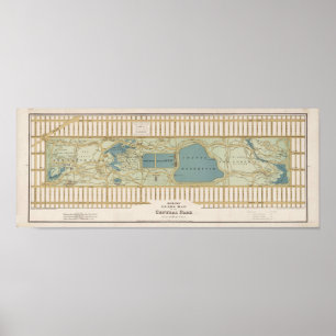 1875 Karte des Central Park Poster