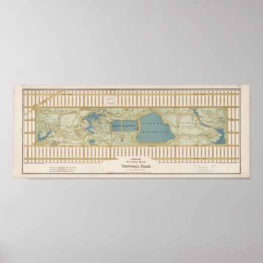 1875 Karte des Central Park Poster (Vorne)