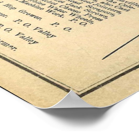 1875 Stadt Stockbridge Karte Poster (Ecke)