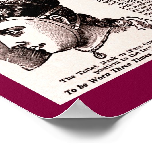 1875 Vintage Schönheitshilfe: Toilettenmaske oder  Poster (Ecke)