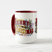 1876 Frohe Weihnachten Bunt Tasse (Vorderseite Links)