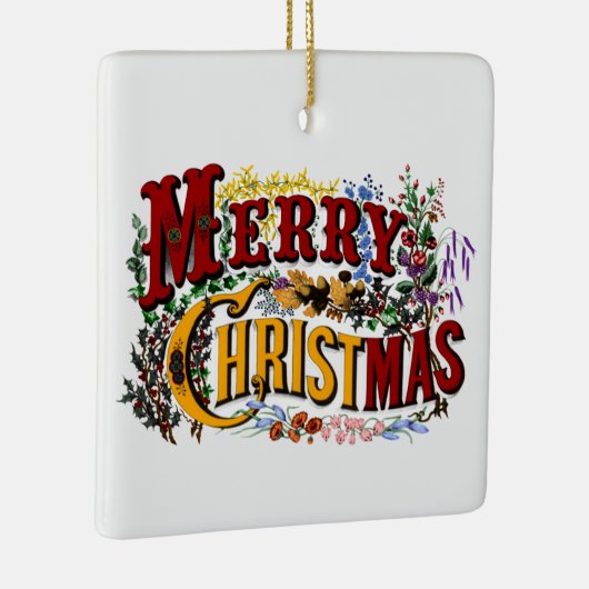 1876 Frohe Weihnachten Doppelseitig Keramikornament (Rechts)