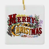 1876 Frohe Weihnachten Doppelseitig Keramikornament (Vorderseite)