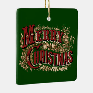 1876 Frohe Weihnachten Doppelseitig Keramikornament