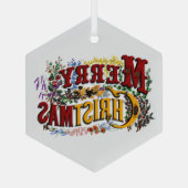 1876 Frohe Weihnachten Ornament Aus Glas (Rückseite)