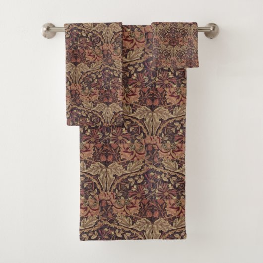 1876 Vintag William Morris Honeysuckle Badhandtuch Set (Insitu)