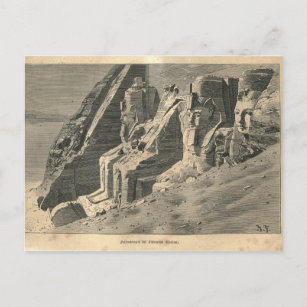 1877 Print Ägypten Statuen, Die Erde und ihre Mens Postkarte