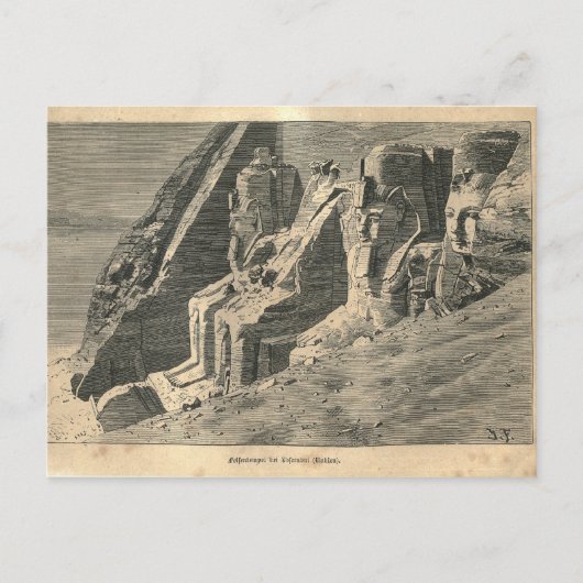 1877 Print Ägypten Statuen, Die Erde und ihre Mens Postkarte (Vorderseite)