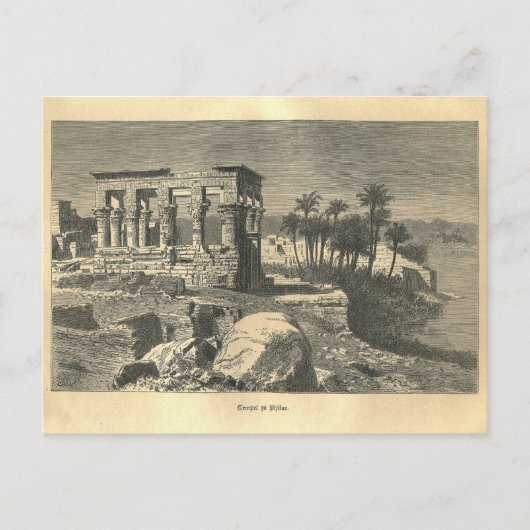1877 Print Temple of Philae, The Earth and its Peo Postkarte (Vorderseite)