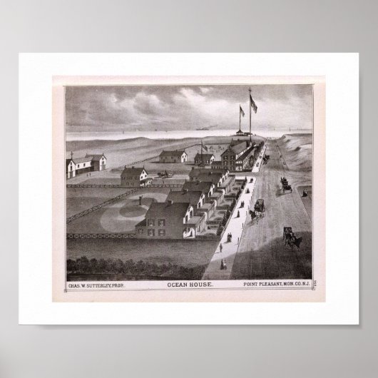 1878 REPRO Print Ocean House, Point Pleasant, NJ Poster (Vorne)