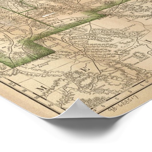 1879 Antique Rail Map of New Mexico Poster (Ecke)