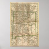1879 Antique Rail Map of New Mexico Poster (Vorne)