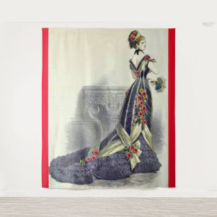 1879 Ball-Gown-Modedruck Wandteppich