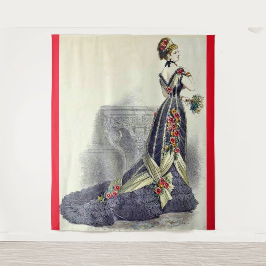 1879 Ball-Gown-Modedruck Wandteppich (Vorderseite)