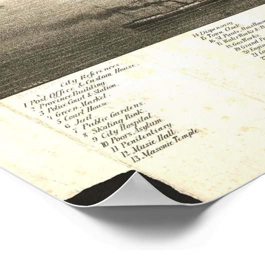 1879 Halifax, Nova Scotia Bird's Eye Panoramic Kar Poster (Ecke)