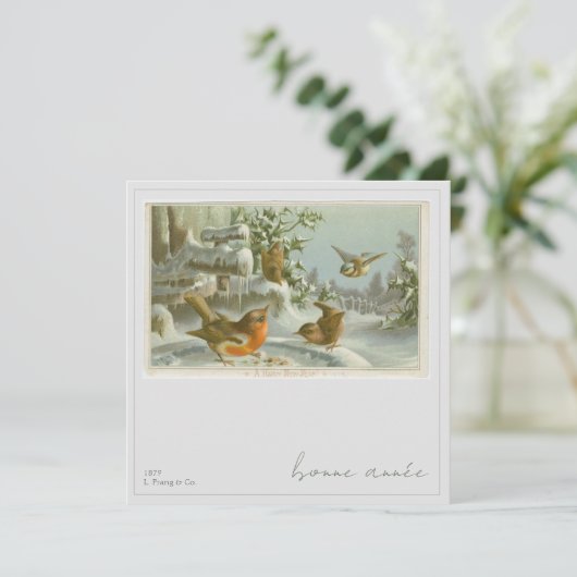 1879 Vintage Jahreskarte Feiertagskarte (Stehend Vorderseite)