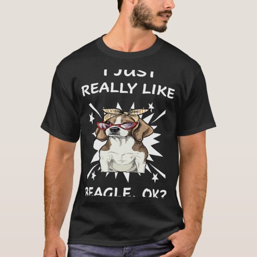 187 Ich mag Beagle wirklich sehr T-Shirt (Vorderseite)