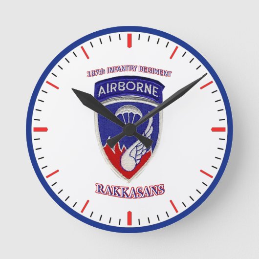 187. Infanterie-Regime Runde Wanduhr (Vorderseite)