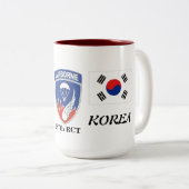 187th Regimentskampf-Team-Korea-Tasse Zweifarbige Tasse (VorderseiteRechts)