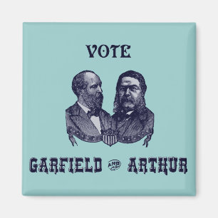 1880 Abstimmung Garfield und Arthur, blau Magnet