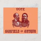 1880 Abstimmung Garfield und Arthur, rot Postkarte (Vorderseite)