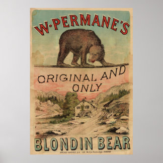 1880 Blondin-Bär Vintage-Zirkusposter-Kunst drucke