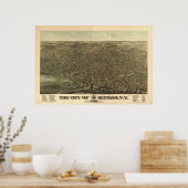 1880 Buffalo, New Birds Eye Panoramablick Karte Poster (Küche)