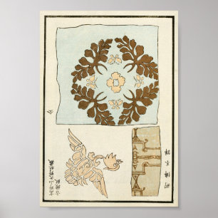 1880 Chinesisches Pflaumenblütenmuster Kunst Poster