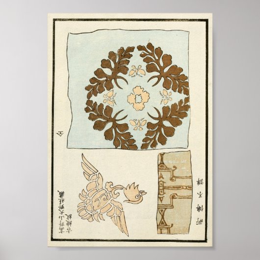 1880 Chinesisches Pflaumenblütenmuster Kunst Poster (Vorne)