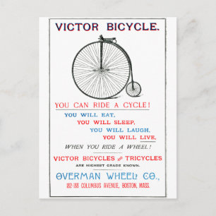 1880 Fahrradposter Postkarte