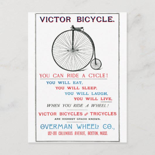 1880 Fahrradposter Postkarte (Vorderseite)