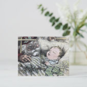 1880 Thomas Nast Harpers Weihnachtsmann und Baby Karte (Stehend Vorderseite)