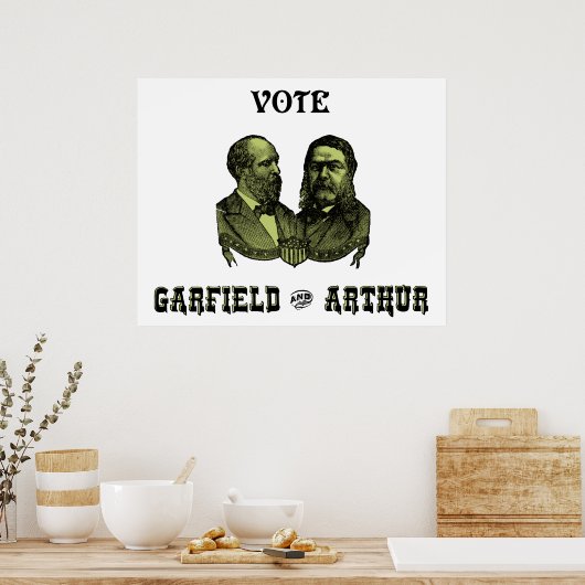 1880 Vote Garfield und Arthur, grün Poster (Küche)