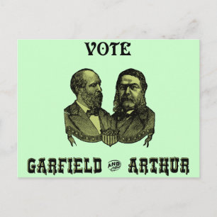 1880 Wahl Garfield und Arthur, grün Postkarte