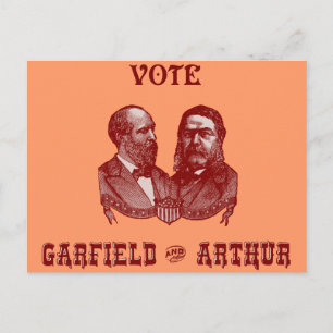 1880 Wahl Garfield und Arthur, rot Postkarte