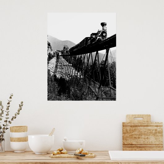 1880 Zug in Crawford Notch, NH Poster (Küche)