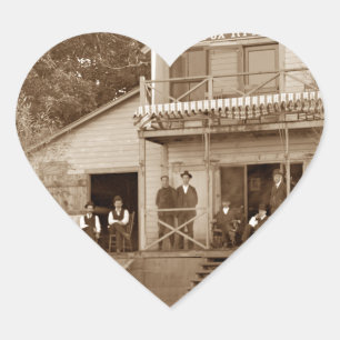 1880er Herrenclub Fox River Club Angeln Elgin Herz-Aufkleber