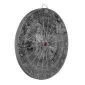 1880er Jahre Adorable Girl and Rooster Cart im Gar Dartscheibe (Vorderseite Links)