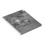 1880er Jahre Adorable Girl and Rooster Cart im Gar Notizblock (angewinkelt)