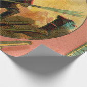 1880s Feuerwehrmann-Feuerwehrmann-Packpapier Geschenkpapier (Ecke)