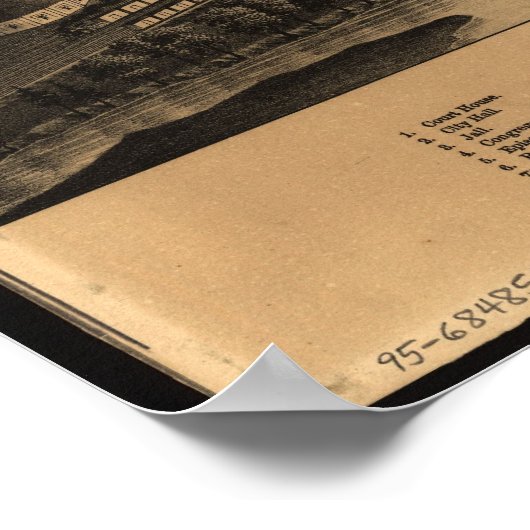 1881 Sherbrooke, Quebec Bird's Eye Panorama Karte Poster (Ecke)