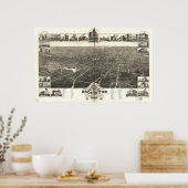 1882 Brockton, MA Birds Eye Panoramablick Karte Poster (Küche)