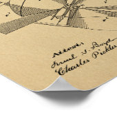 1882 Flugmaschine Flugzeug Patent Art Zeichnend Poster (Ecke)