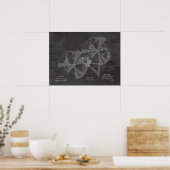 1882 Flugmaschinentatent Zeichnend Druck Poster (Küche)