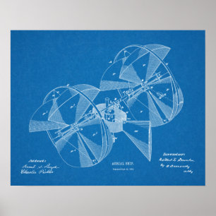 1882 Flugzeugpatentkunst Zeichnend Print Poster