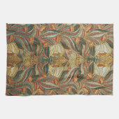 1882 Vintag große Blume & Blätter Golden Green Geschirrtuch (Horizontal)