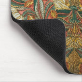 1882 Vintag große Blume & Blätter Golden Green Mousepad (Ecke)