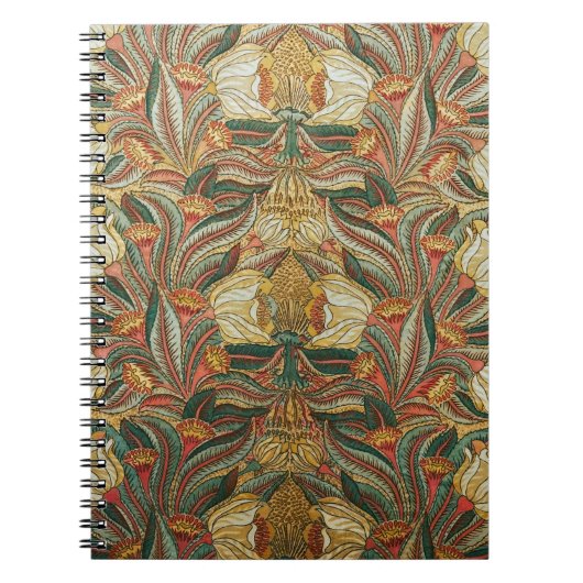 1882 Vintag große Blume & Blätter Golden Green Notizblock (Vorderseite)