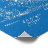 1883 Entwurf eines Patents für Fahrräder mit hohem Poster (Ecke)