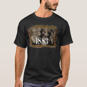 1883 Leopard Cowboy Cowgirl ElsaD JamesD T-Shirt